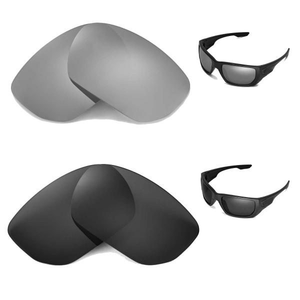 Walleva Polarized Black + Titanium Lenses For Oakley Style Switch